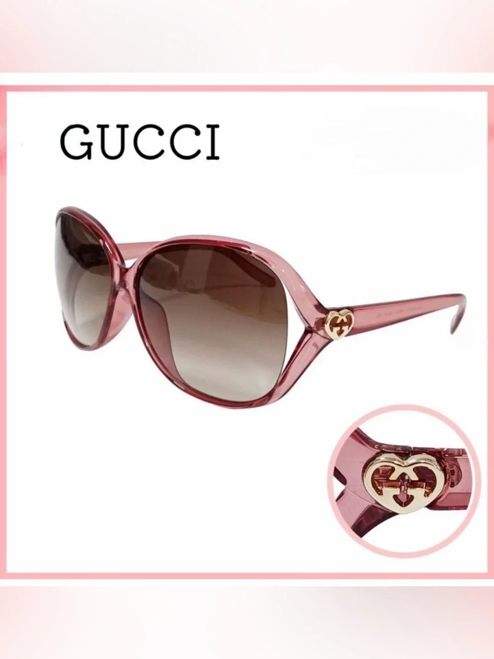 Gucci | Accessories | Pink Gucci Sunglasses Lovely Heart  display picture 3